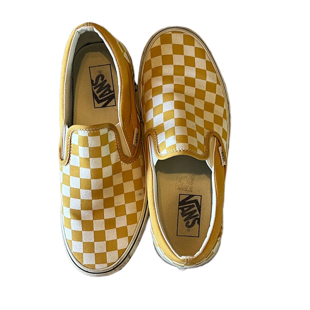 Mustard Checkered Vans